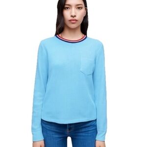 REDONE Sky Blue Pocket Women’s Thermal Long Sleeve Shirt Size Small